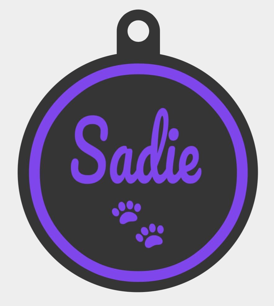 Custom Pet Name ID Tag Circle Collar Charm