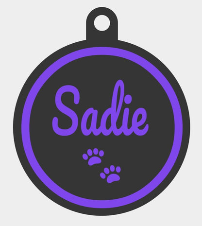 Custom Pet Name ID Tag Circle Collar Charm
