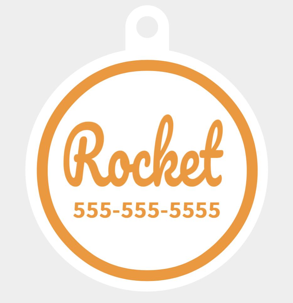 Custom Pet Name ID Tag Circle Collar Charm