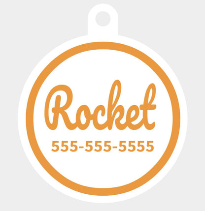 Custom Pet Name ID Tag Circle Collar Charm